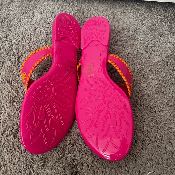 Jack Rogers Jacks Jelly Whipstitch Slip On Thong Sandals - Fuchsia size 11 - Picture 4 of 5